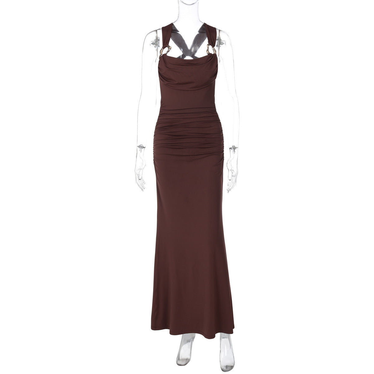 Schickes Maxikleid für Damen mit raffinierten Rüschen und eleganter Vorderseite von berg-feldt