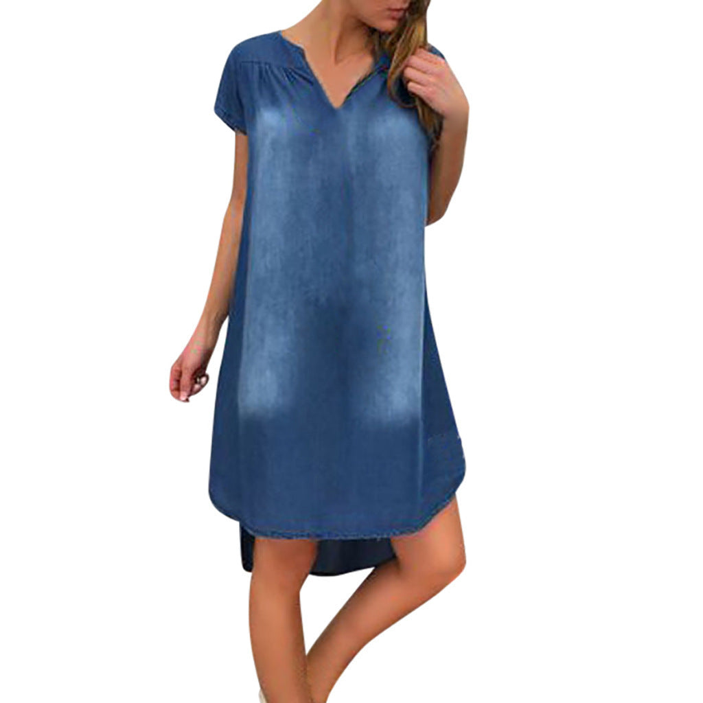 Berg-feldt Robe chemise en jean pour femme coupe décontractée