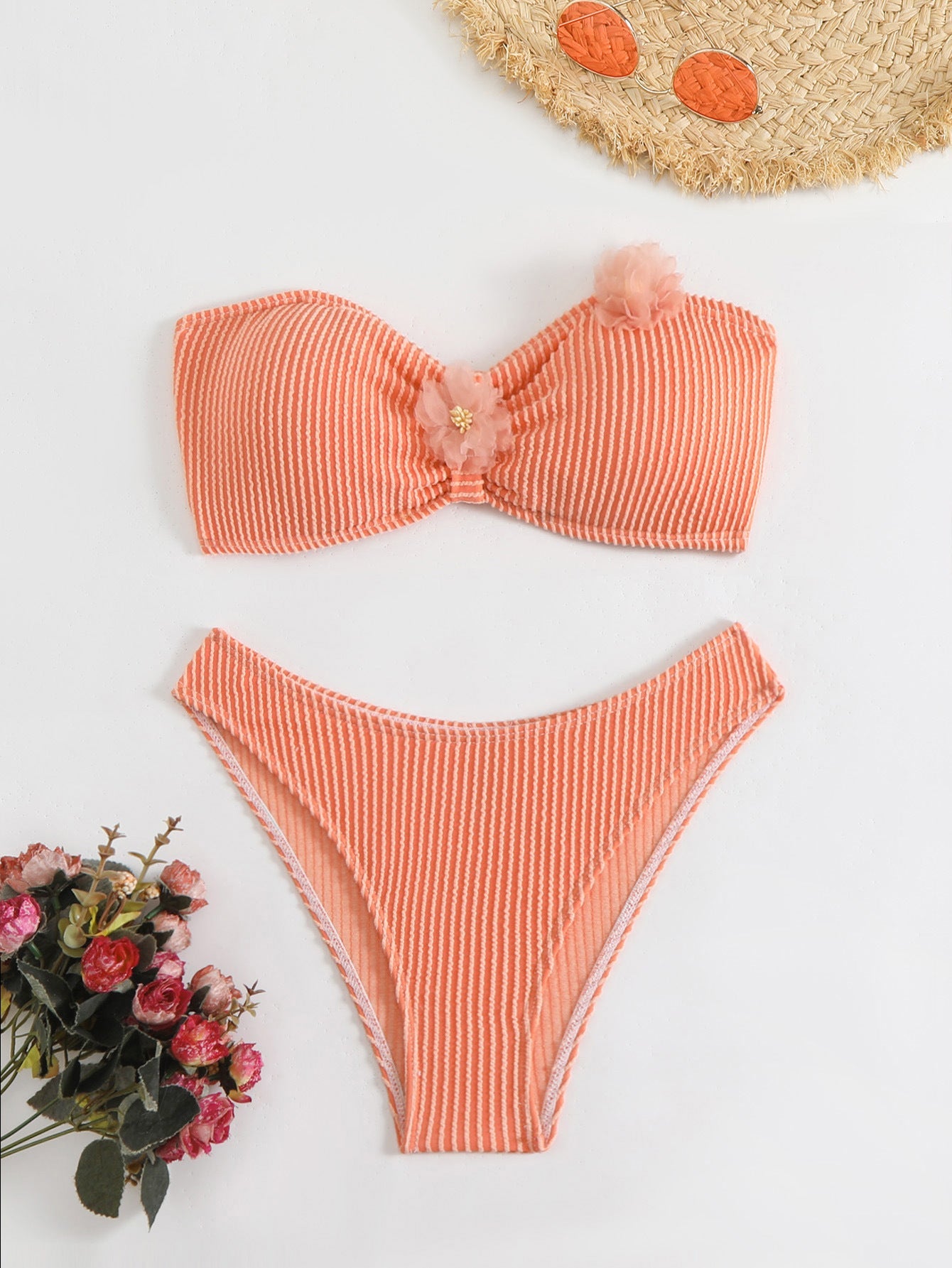 Streifiger Damen-Bandeau-Bikini von berg-feldt