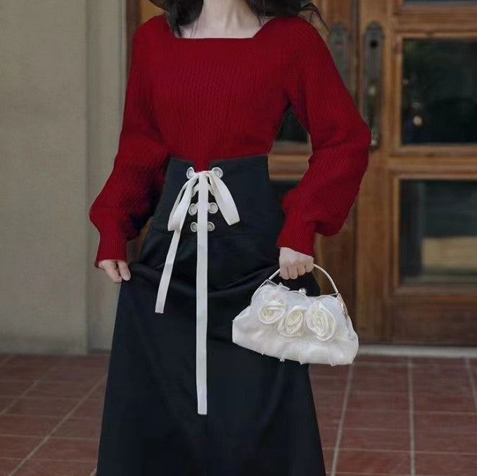 Pull en grosse maille pour femme avec détails torsadés modernes et encolure carrée Berg-Feldt