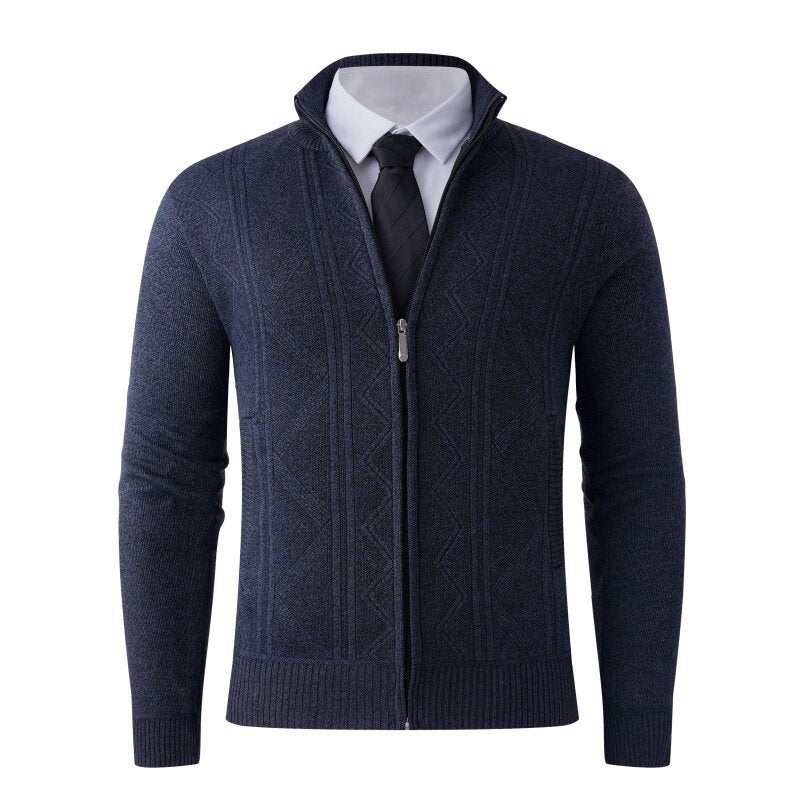 Herren Strickjacke mit modernem Zipper und eleganten Mustern Berg-Feldt