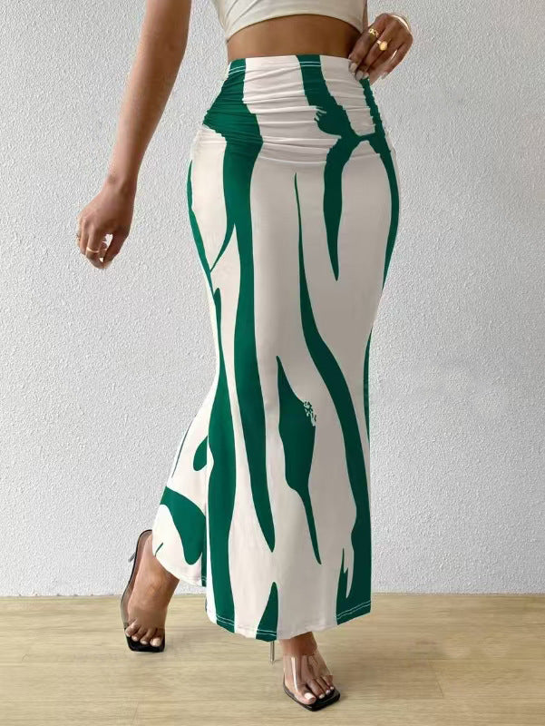 Jupe longue femme coupe fluide avec motif graphique berg-feldt