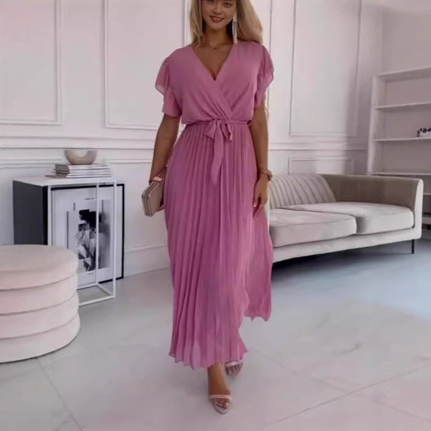 Robe longue élégante à effet portefeuille et jupe volantée pour femme de berg-feldt