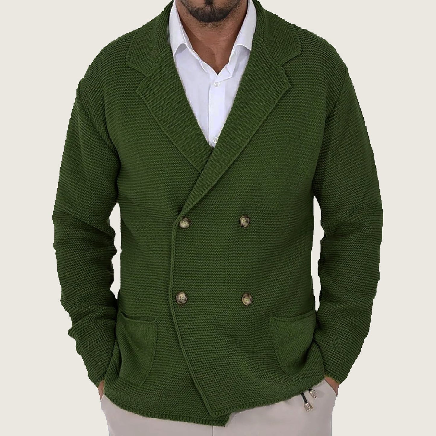Herren Strickjacke mit modischem Schalkragen und dekorativen Knöpfen Berg-Feldt