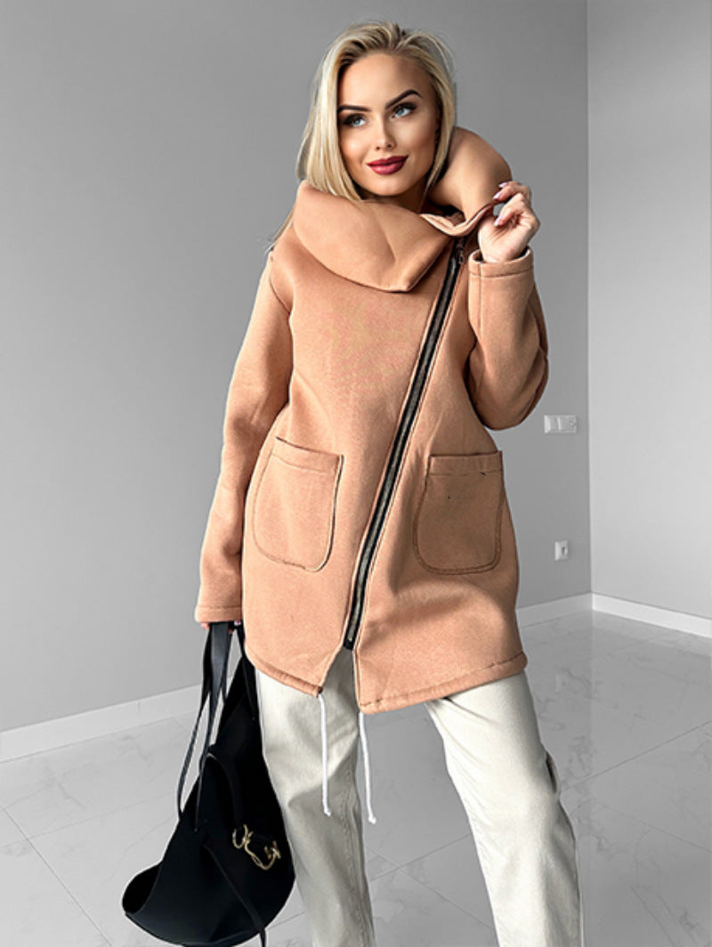 Berg-Feldt | Reißverschluss Revers Mid Length Fleece Sweatshirt Jacke