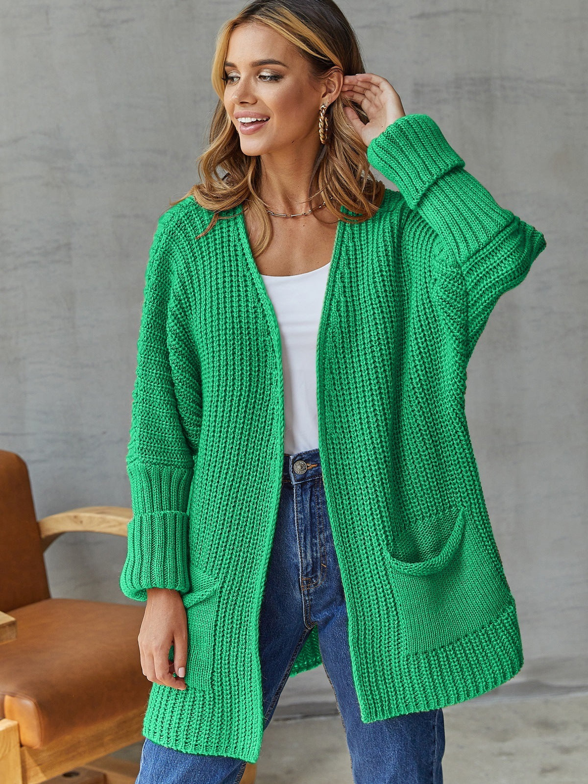 Cardigan douillet pour femme avec poches profondes et manches volumineuses Berg-Feldt