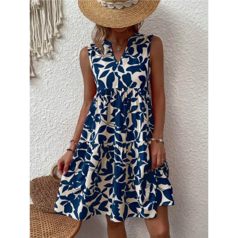 Robe de vacances décontractée pour femme, coupe ample à col en V, de berg-feldt
