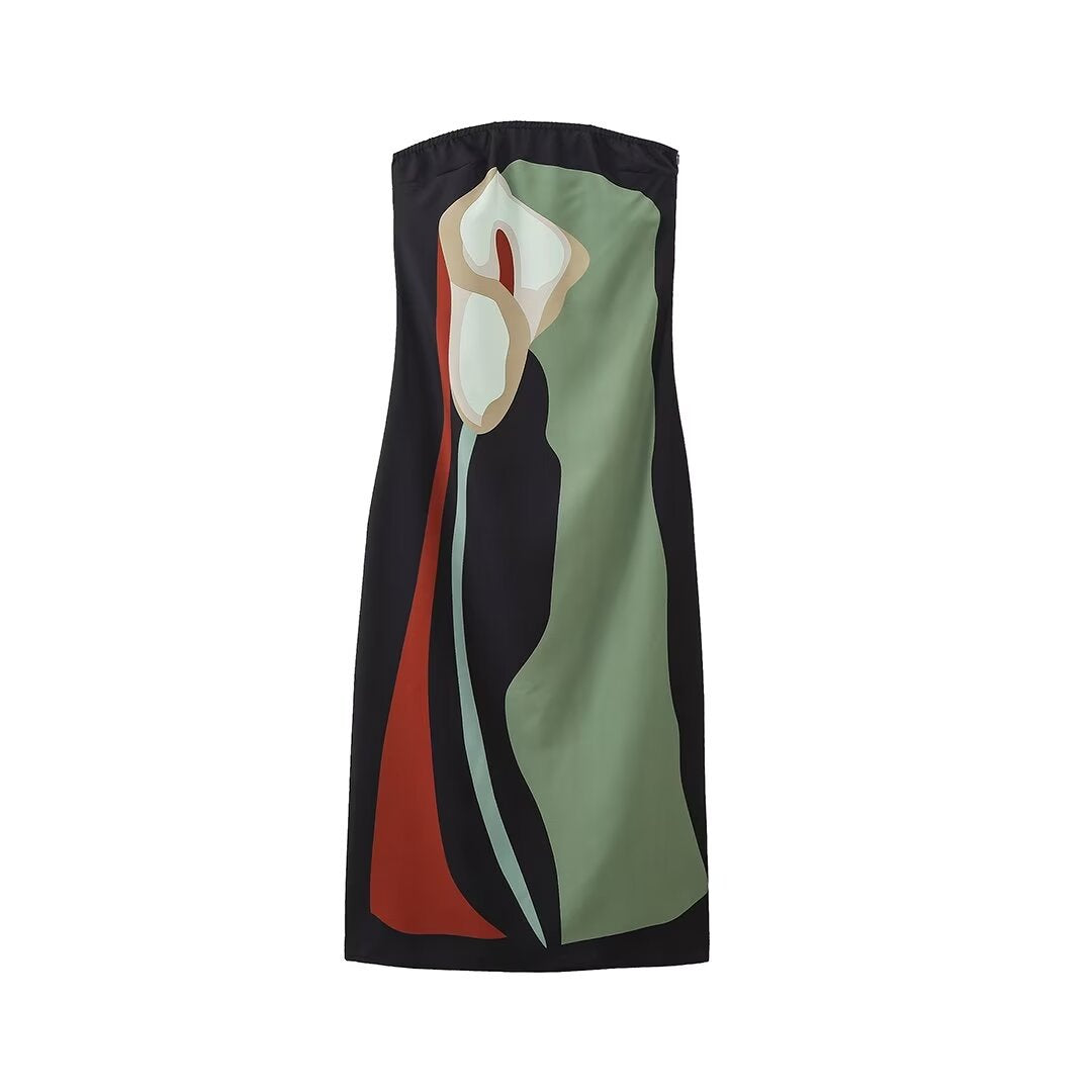 Robe midi sans bretelles Berg-feldt pour femmes, motif floral abstrait