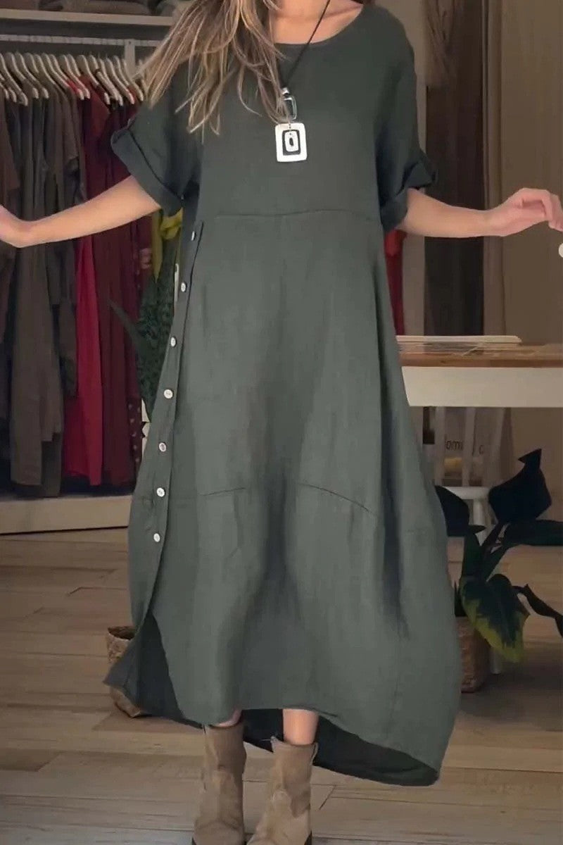 Robe longue légère pour femme avec poches et manches retroussables berg-feldt