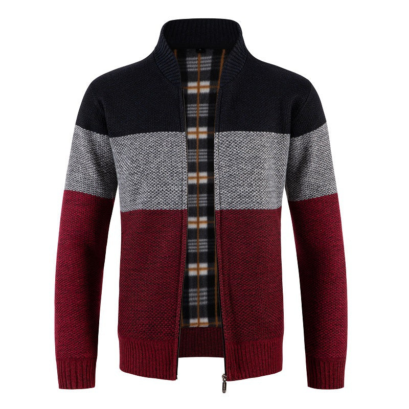 Herren Strickjacke mit modernem Reißverschluss und strukturiertem Muster Berg-Feldt
