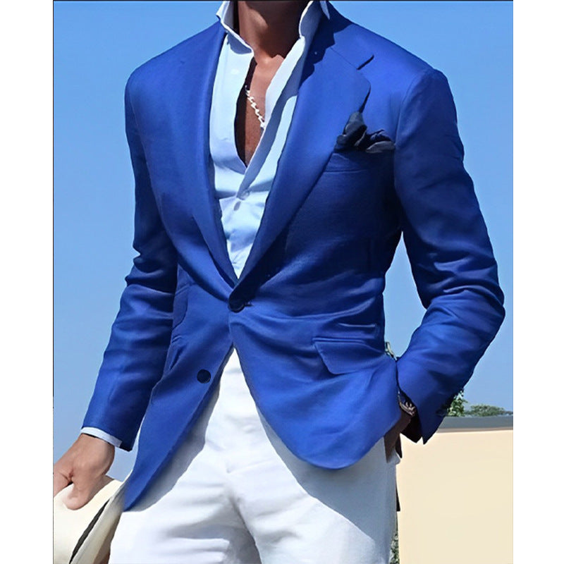 Veste croisée élégante en lin pour homme, coupe moderne et tissu texturé Berg-Feldt