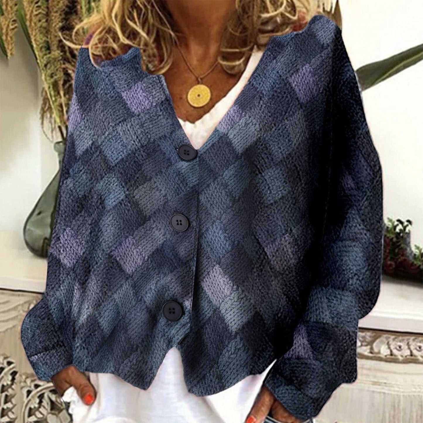 Berg-Feldt | Stilvolle Jacke mit V-Ausschnitt und Knöpfen