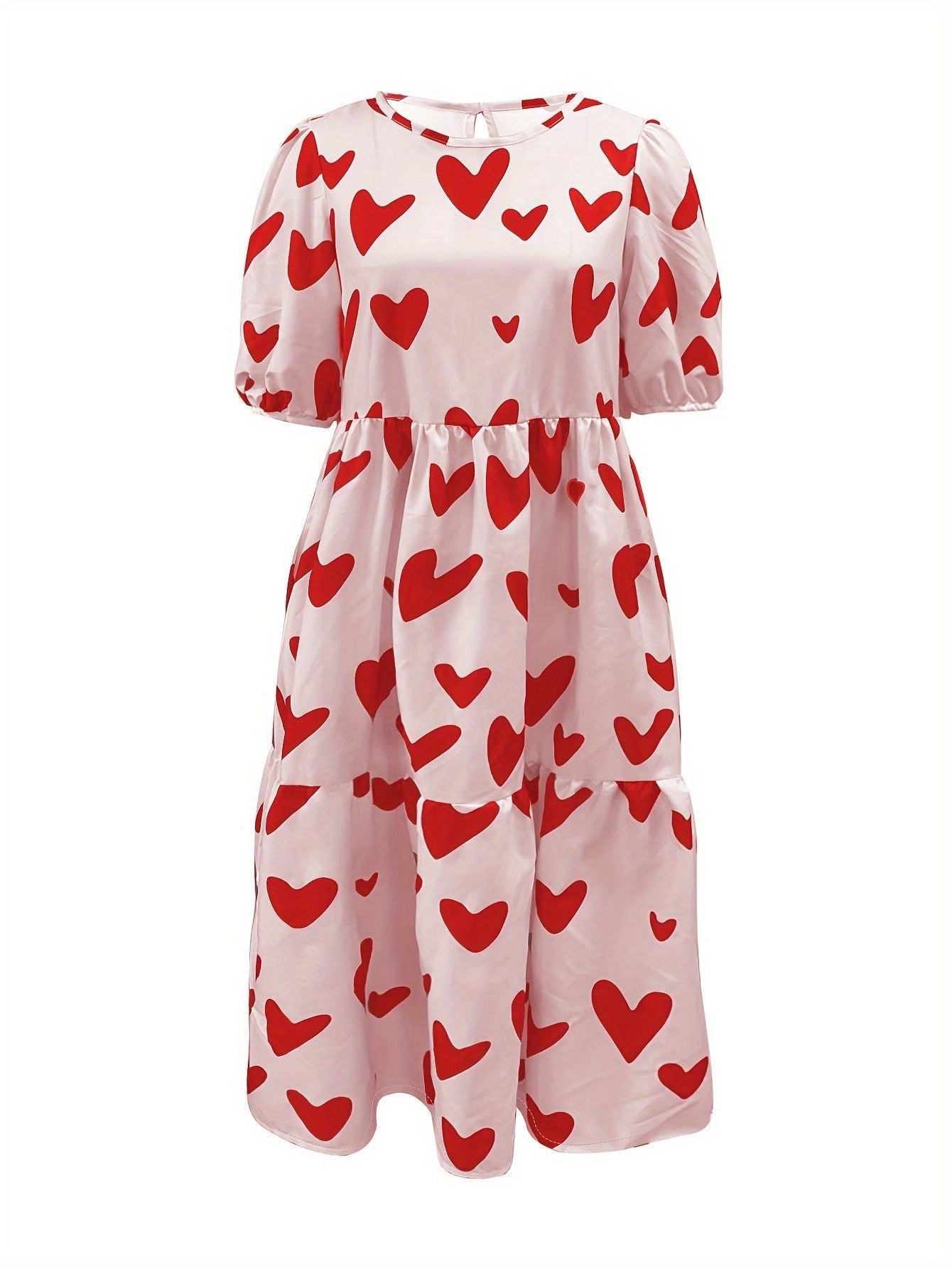 Mini-robe femme Berg-Feldt à motif cœurs moderne et manches vaporeuses