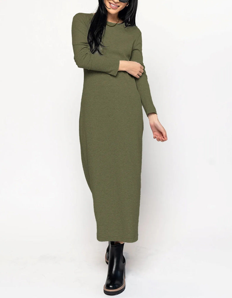 Baumwoll-Maxikleid für Damen, langärmelig, lässig und hautfreundlich von berg-feldt