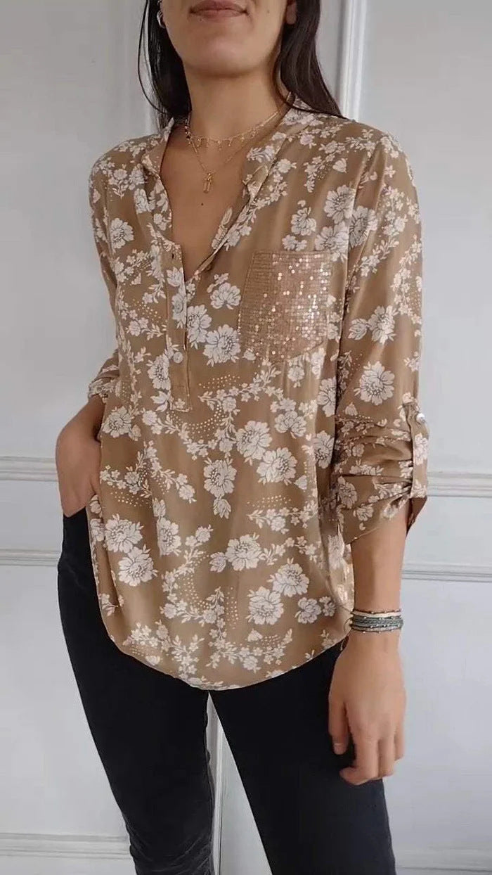 Chemisier femme à imprimé floral et sequins scintillants berg-feldt