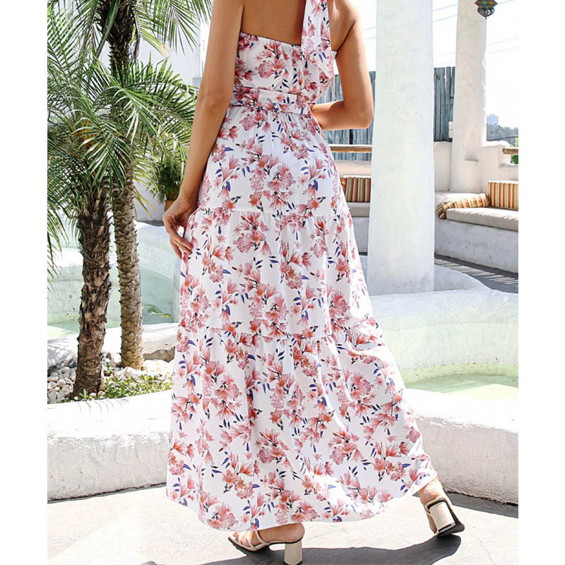 Elegantes Maxikleid für Damen mit Halterneck und Blumenmuster von berg-feldt
