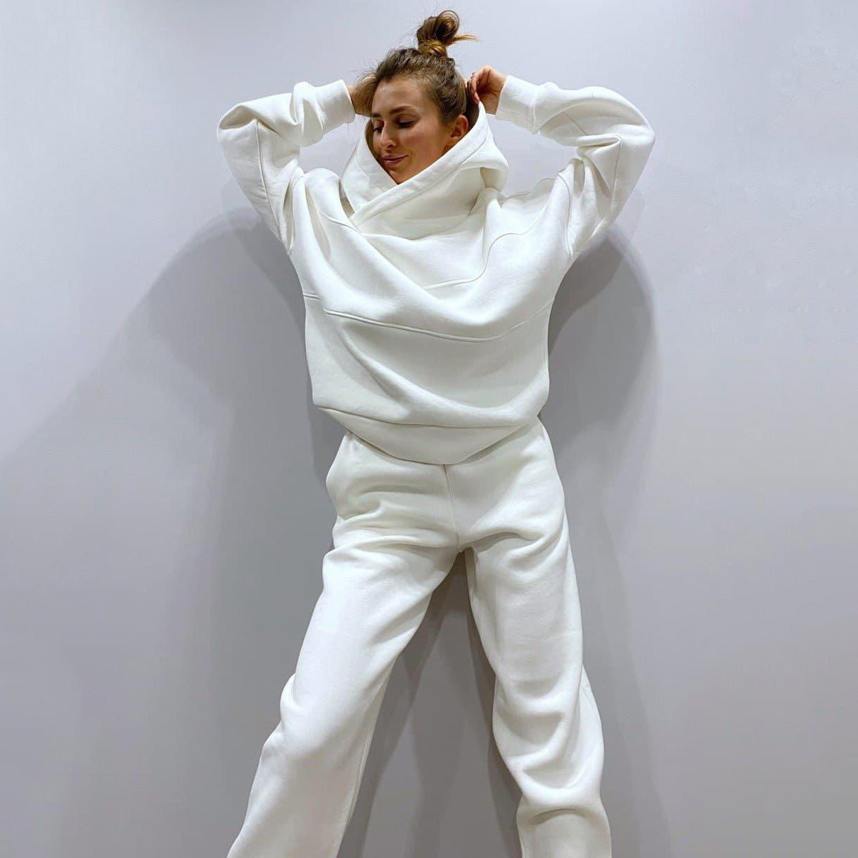 Ensemble de survêtement décontracté à capuche pour femme avec surpiqûres décoratives Berg-Feldt