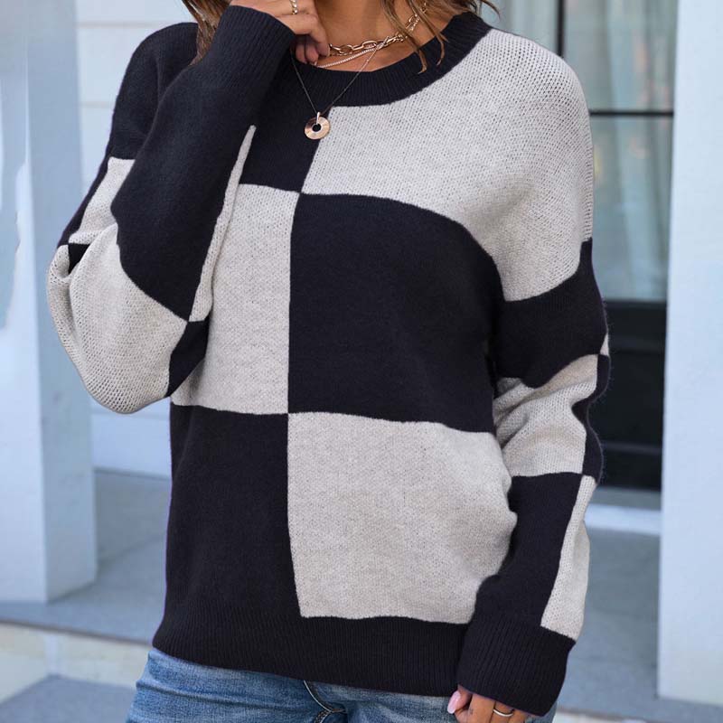 Berg-Feldt | Kariert Strickpullover Acryl Komfortabel, Modern