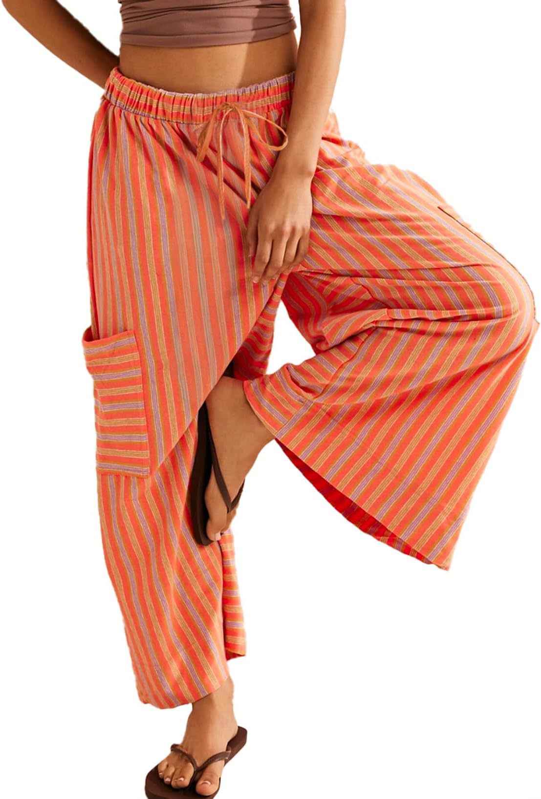 Pantalon palazzo léger et coloré avec ceinture pour femme de berg-feldt