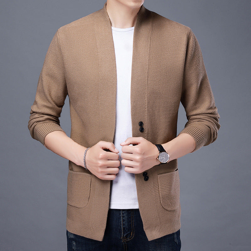 Cardigan décontracté en tricot pour homme avec col châle et poches plaquées Berg-Feldt