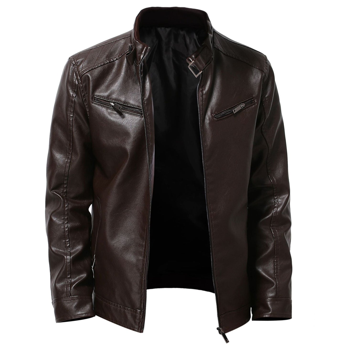 Blouson de moto élégant pour homme avec fermeture éclair asymétrique et détails de haute qualité Berg-Feldt