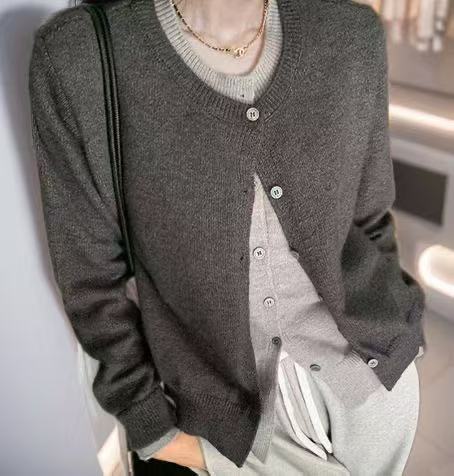 Gilet en maille pour femme avec col rond et bouton Berg-Feldt