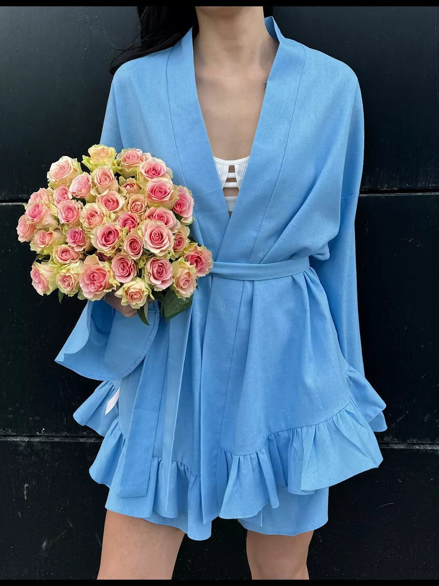 Veste légère kimono pour femme avec détails froncés de berg-feldt