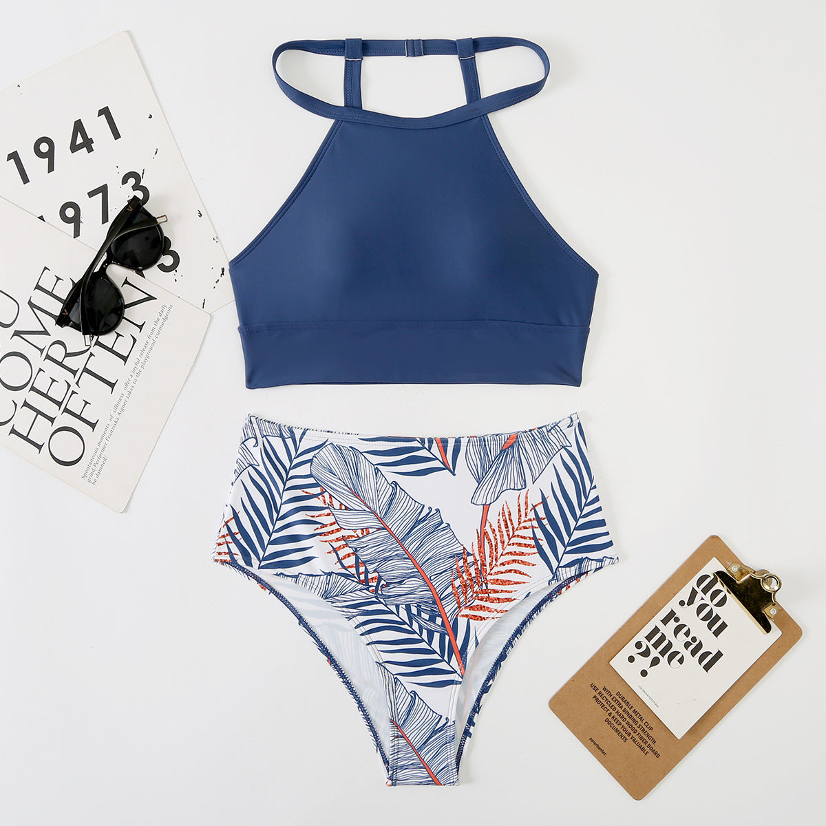 Ensemble de maillots de bain taille haute et motif tropical pour femme Berg-Feldt