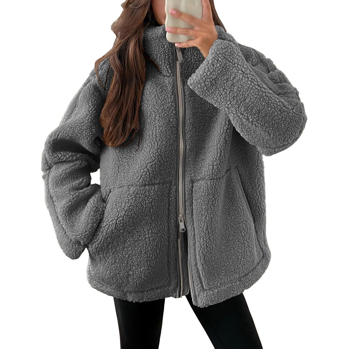Veste douillette en teddy zippée pour femme Berg-Feldt
