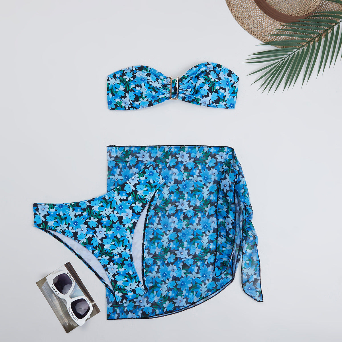 Ensemble de bikini pour femme avec jupe portefeuille et imprimé floral de berg-feldt