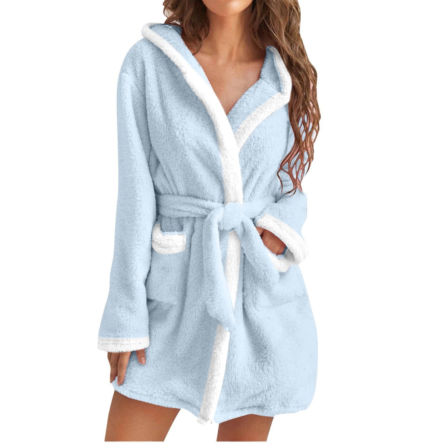 Damen Kuscheliger Bademantel mit weichem Sherpa-Futter und praktischen Taschen Berg-Feldt