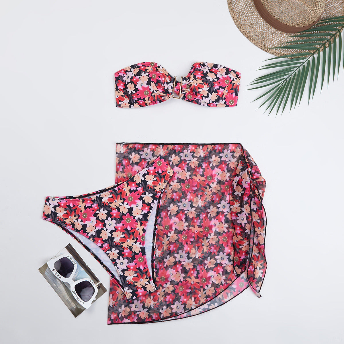 Ensemble de bikini pour femme avec jupe portefeuille et imprimé floral de berg-feldt