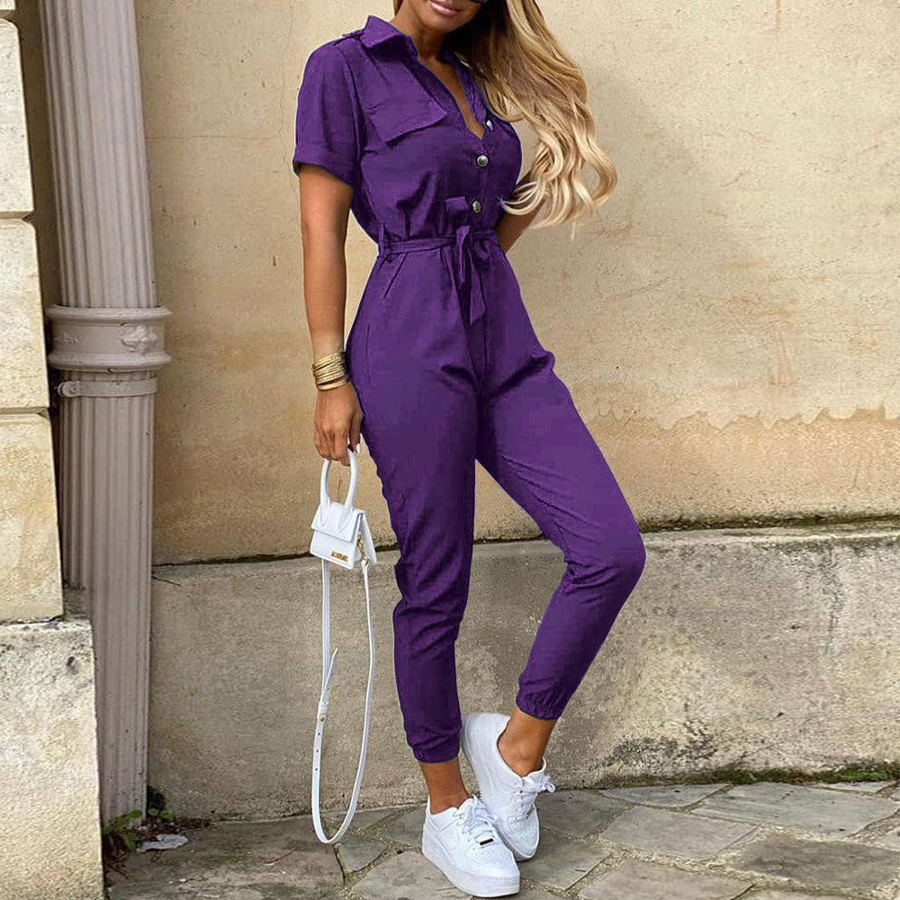Combinaison élégante pour femme avec fermeture boutonnée et taille élastique par berg-feldt