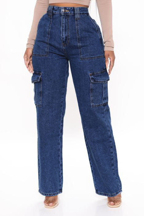 Pantalon cargo femme taille haute Berg-Feldt avec de nombreuses poches