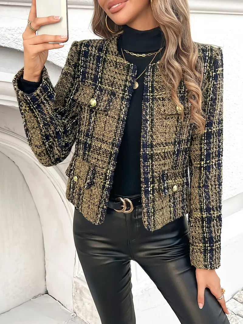 Veste blazer en tweed pour femme avec boutons dorés Berg-Feldt