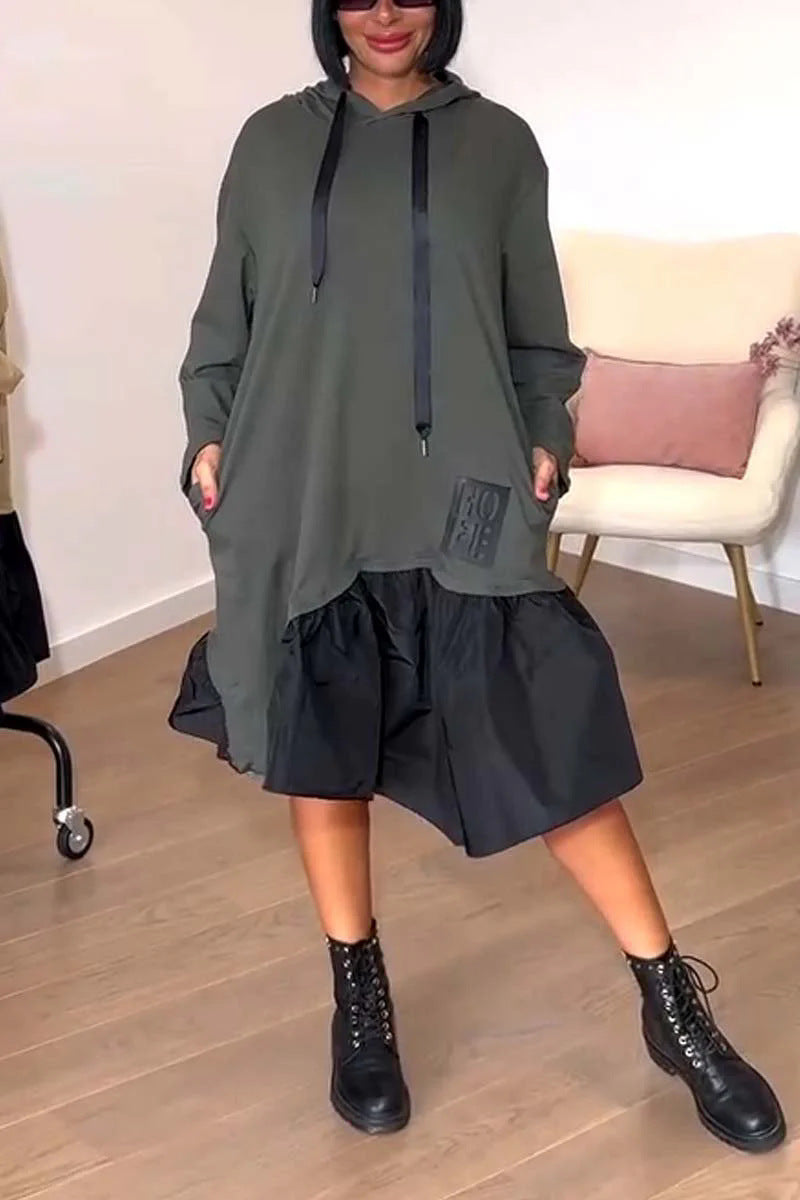 Robe à capuche froncée Berg-Feldt pour femmes