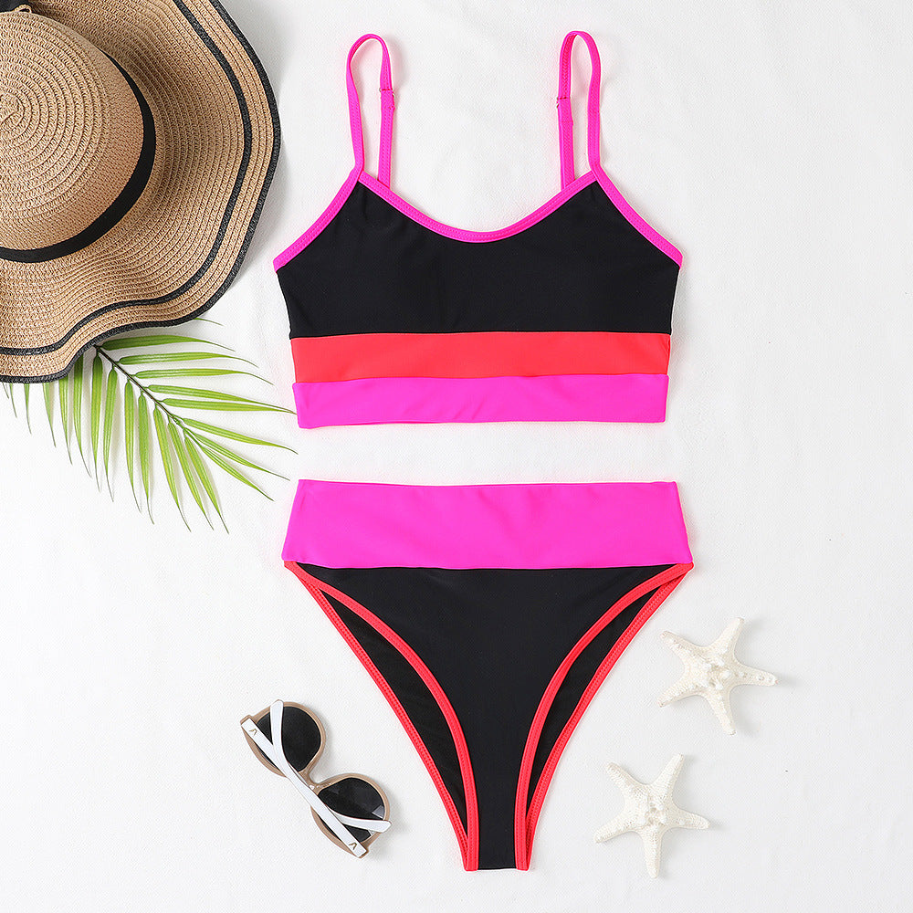 Haut de maillot de bain femme sportif berg-feldt avec imprimé animal tendance et bretelles réglables