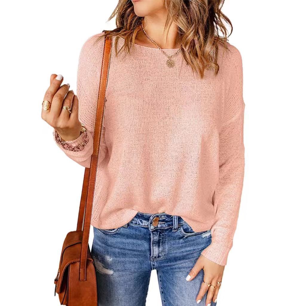 Chandail en tricot épais surdimensionné pour femme avec col en V décoratif Berg-Feldt