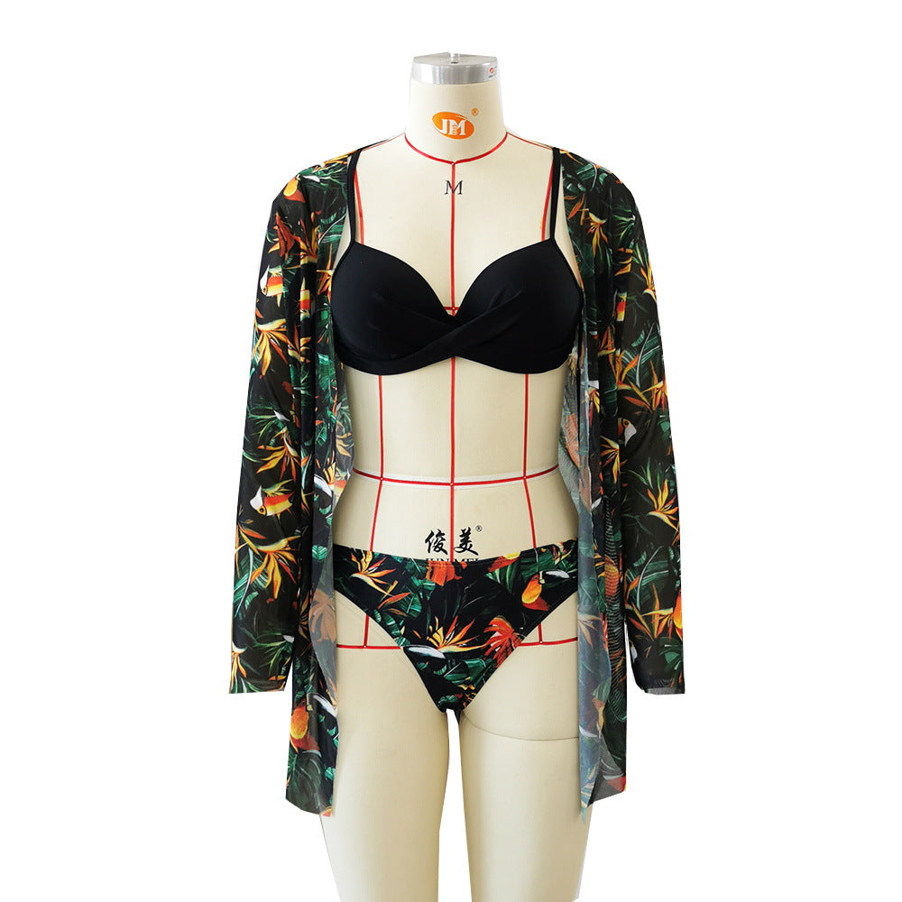 Haut de bikini triangle fleuri avec kimono pour femme berg-feldt