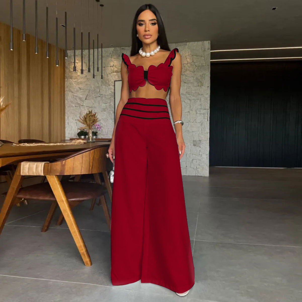 Ensemble Crop Top et Pantalon Taille Haute Berg-Feldt pour Femme