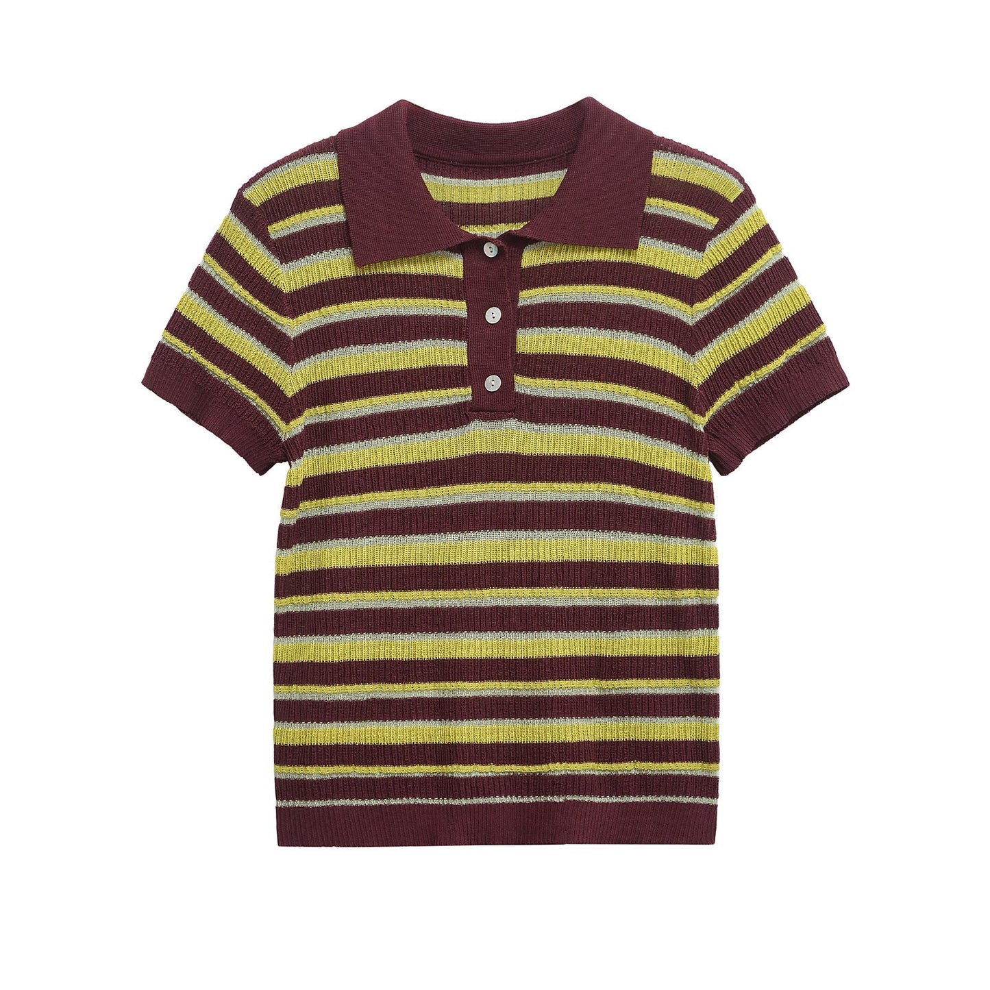 Polo rayé en tricot à manches courtes Berg-Feldt pour femme