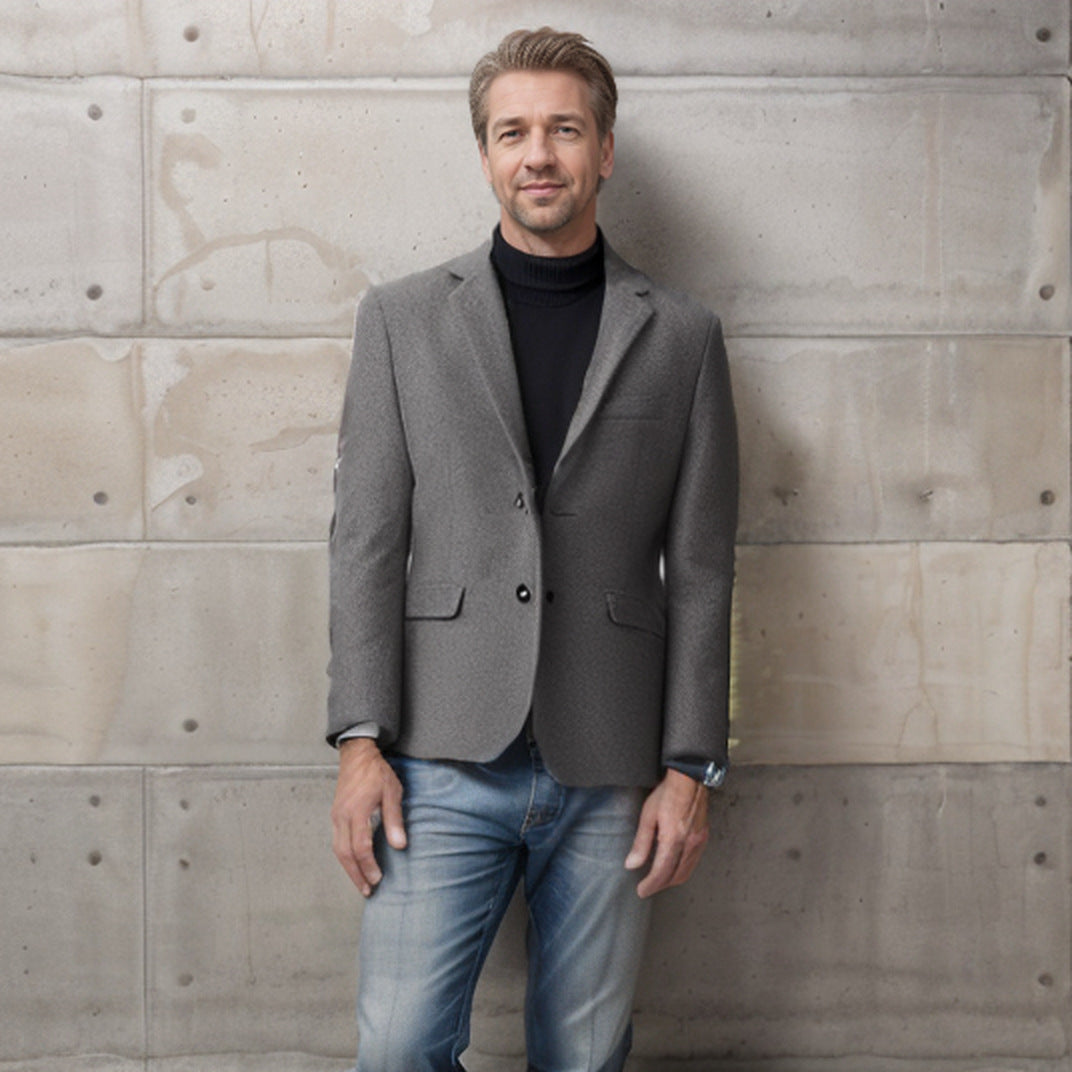 Herren eleganter Wollblazer im klassischen Schnitt mit feiner Textur Berg-Feldt - Berg-Feldt