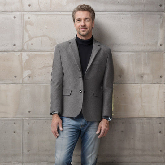 Herren eleganter Wollblazer im klassischen Schnitt mit feiner Textur Berg-Feldt - Berg-Feldt
