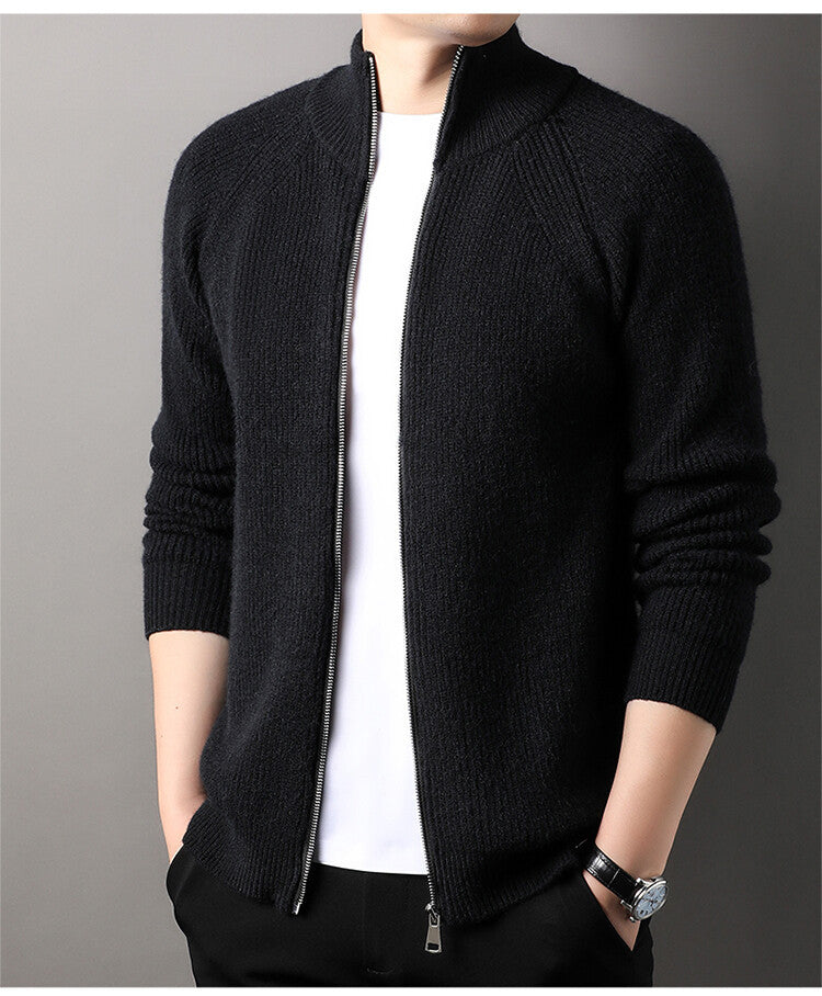 Cardigan pour homme à col montant et fermeture éclair discrète Berg-Feldt