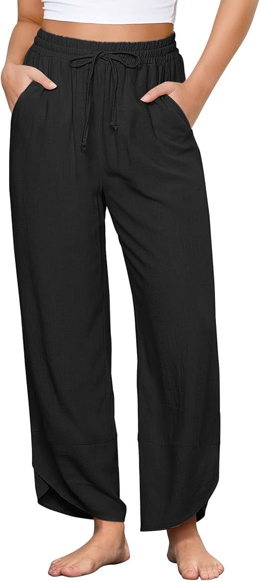 Bequeme, luftige Palazzohose für Damen mit elastischem Bund und Taschen von berg-feldt