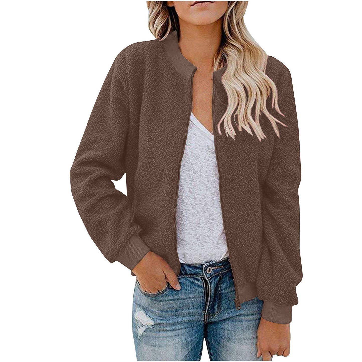Veste bomber en polaire pour femme avec col montant Berg-Feldt