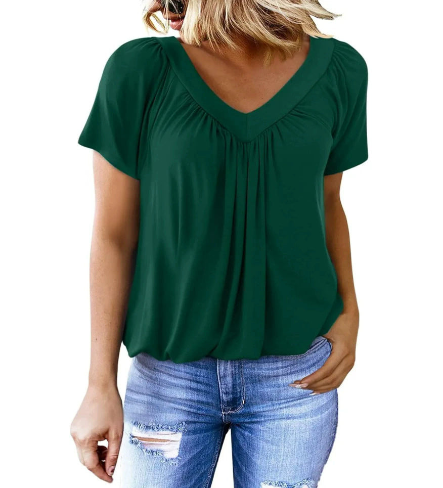 Blouse pour femme élégante avec col en V, fluide et coupe tendance, de berg-feldt