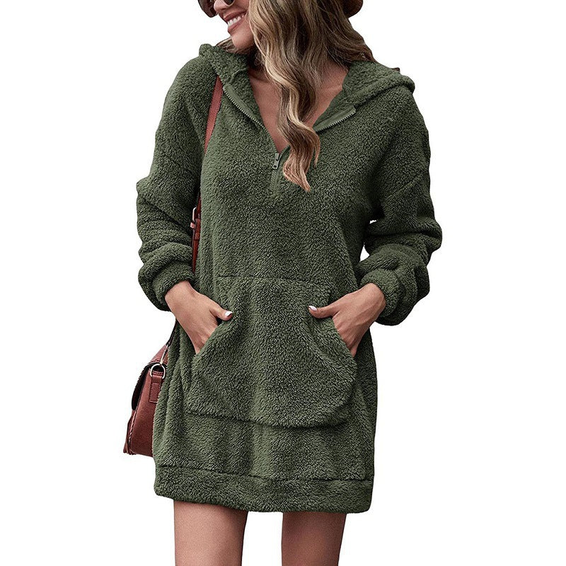 Robe pull douillette en polaire avec poches, de berg-feldt