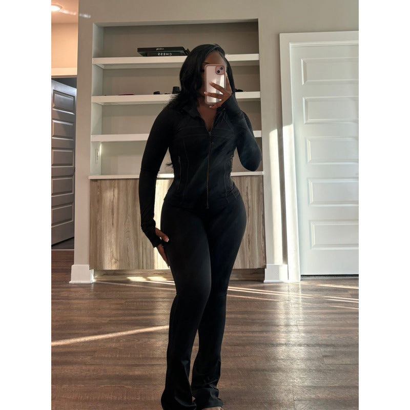 Combinaison moulante pour femme avec col montant et fermeture éclair intégrale Berg-Feldt