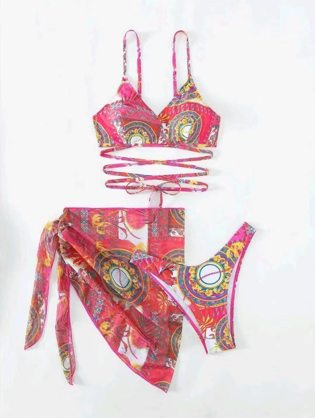 Bikini pour femme avec jupe paréo fantaisie et bretelles réglables de berg-feldt